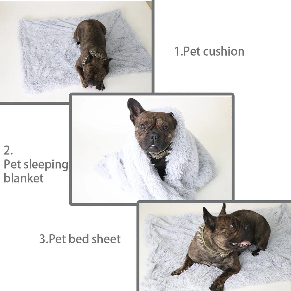 Couverture pour chien utilisée au fond du panier