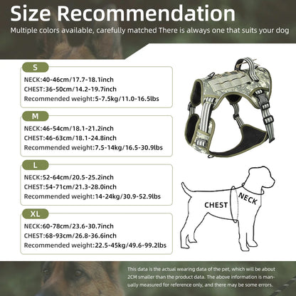 Bandes MOLLE du harnais tactique pour chien pour fixer des accessoires