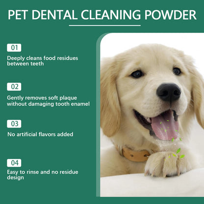 Chien recevant sa dose quotidienne de poudre dentaire