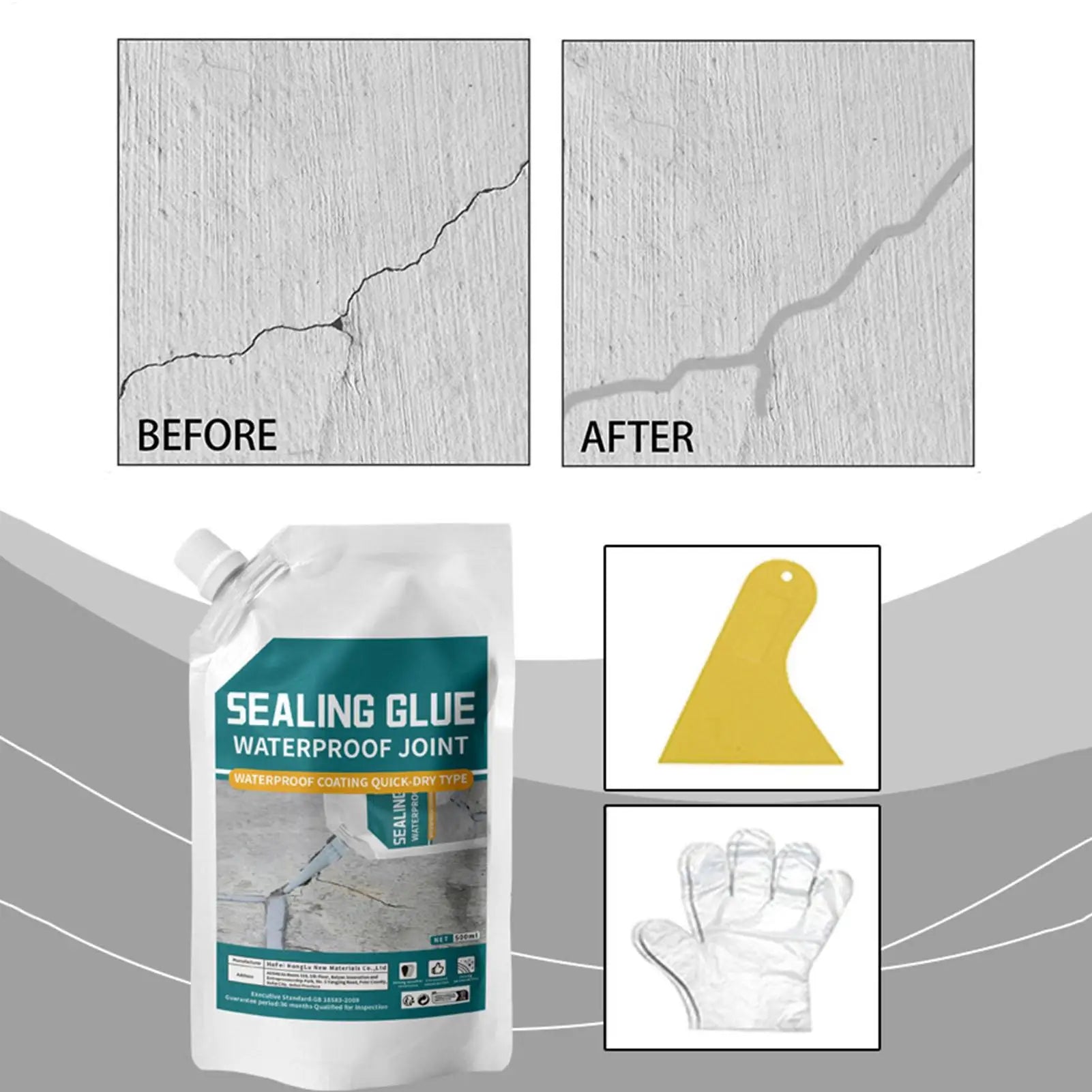 Mastic d'étanchéité autonivelant 500 ml pour fissures de béton – photo 4