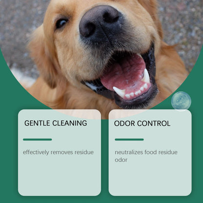 Détail de la texture de la poudre dentaire pour chien