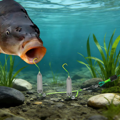 Hameçons de pêche double anti-décrochage en acier carbone – photo 3