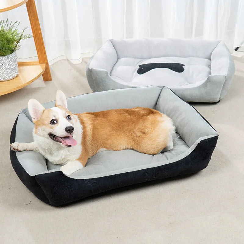Panier pour chien lavable Revixay à motif os, coloris marron