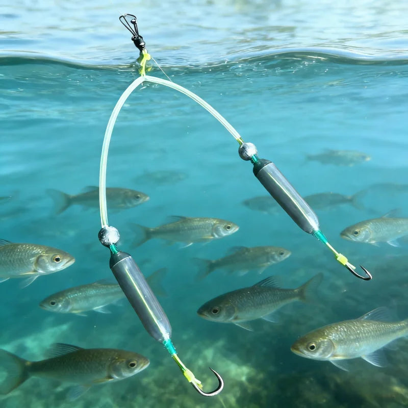 Hameçons de pêche double anti-décrochage en acier carbone – photo 5