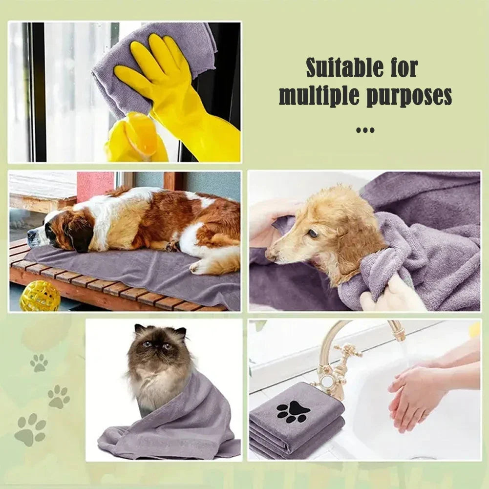 Texture épaisse et absorbante de la serviette pour chien
