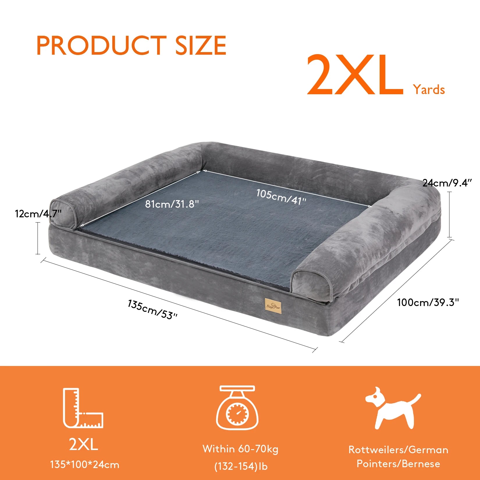 Coloris disponibles du lit orthopédique pour chien XXL
