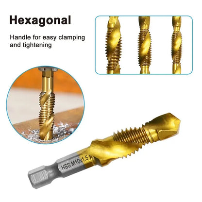 Kit de 6 forets tarauds hexagonaux en acier rapide titané – photo 4
