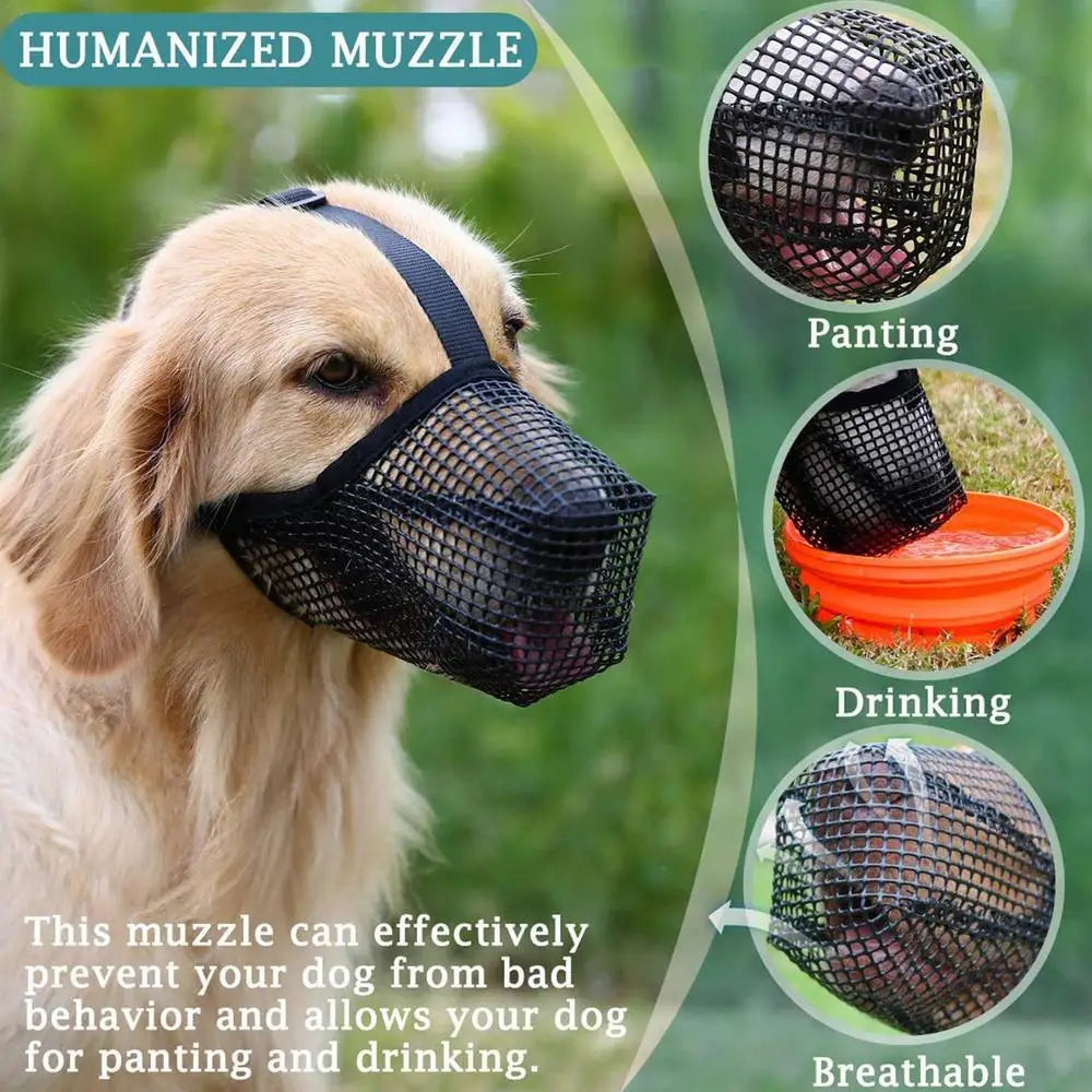 Muselière souple anti-ramassage pour chien Revixay, coloris noir