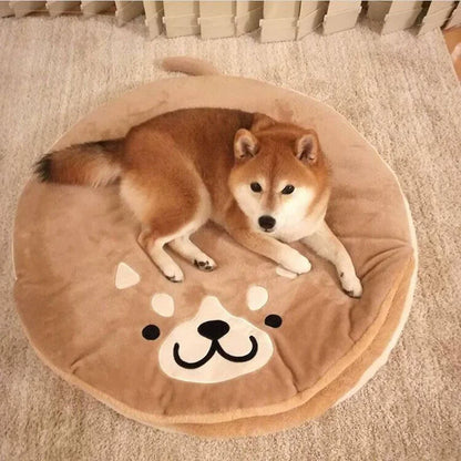 Chien couché dans le panier canapé à rebords moelleux