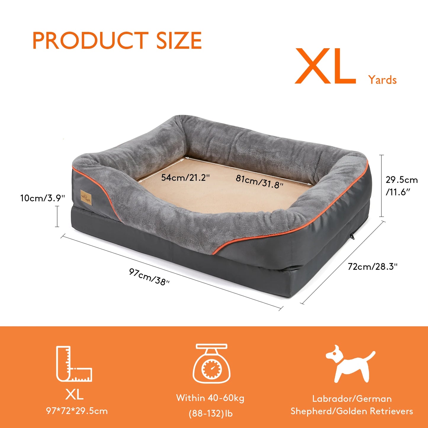 Coutures et finitions du lit déhoussable pour chien
