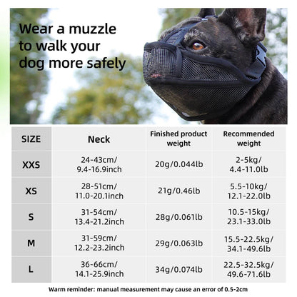 Maille respirante de la muselière pour chien brachycéphale