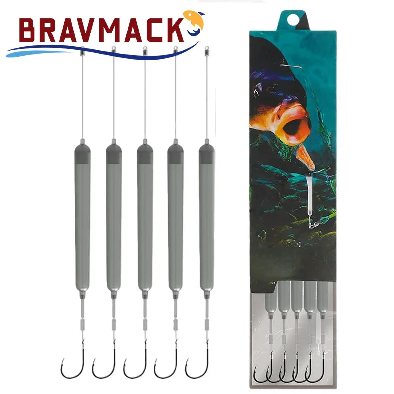 Hameçons de pêche double anti-décrochage en acier carbone