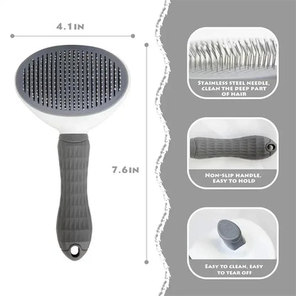 Système auto-nettoyant de la brosse démêlante pour chien
