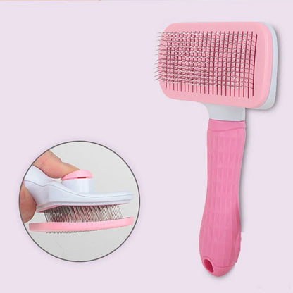 Bouton d'éjection des poils de la brosse de massage pour chien