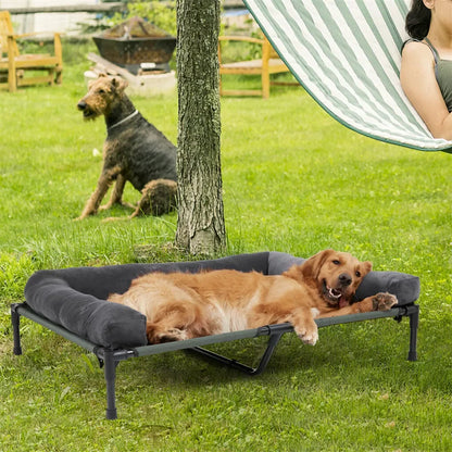 Maille tendue et cadre en acier du lit de camp pour chien