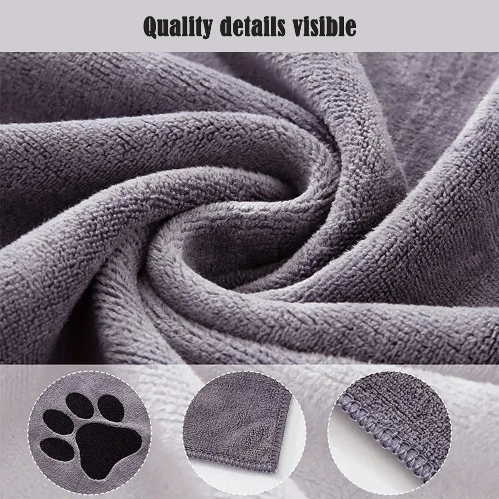 Serviette pour chien coloris gris pliée