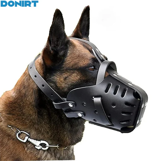 Muselière panier en cuir pour chien Revixay, coloris noir