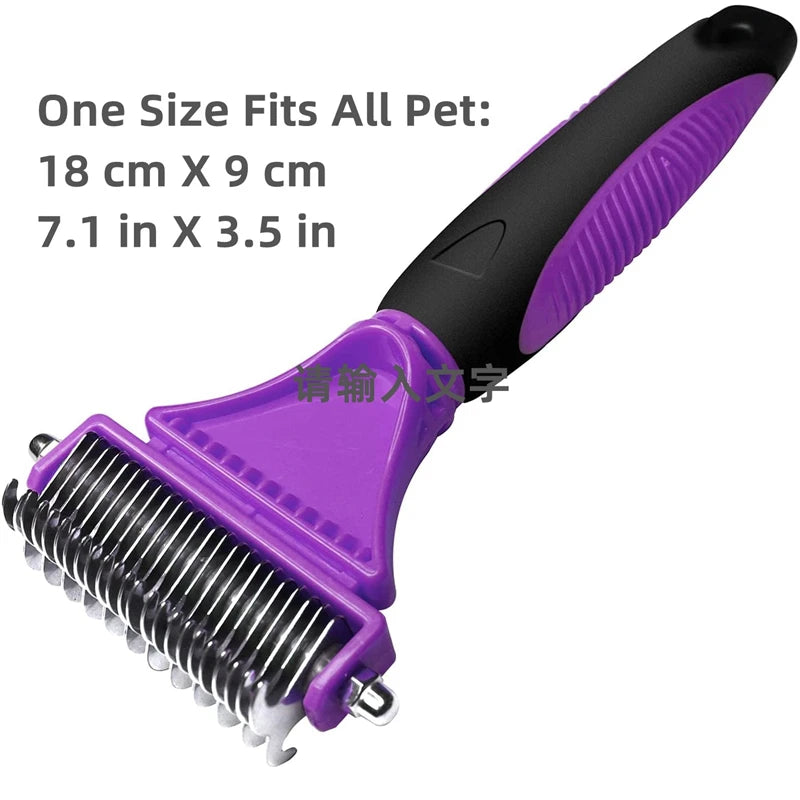 Dimensions du râteau démêloir double face pour chien
