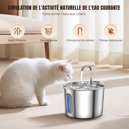Fenêtre de niveau et voyant LED de la fontaine à eau