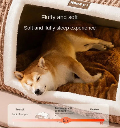 Niche d'intérieur ourson coloris marron pour chien
