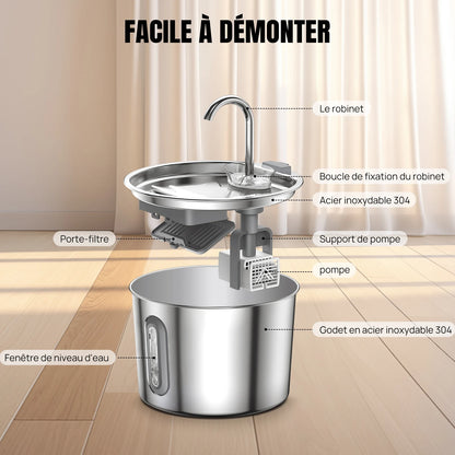 Système de filtration triple de la fontaine à eau pour chien