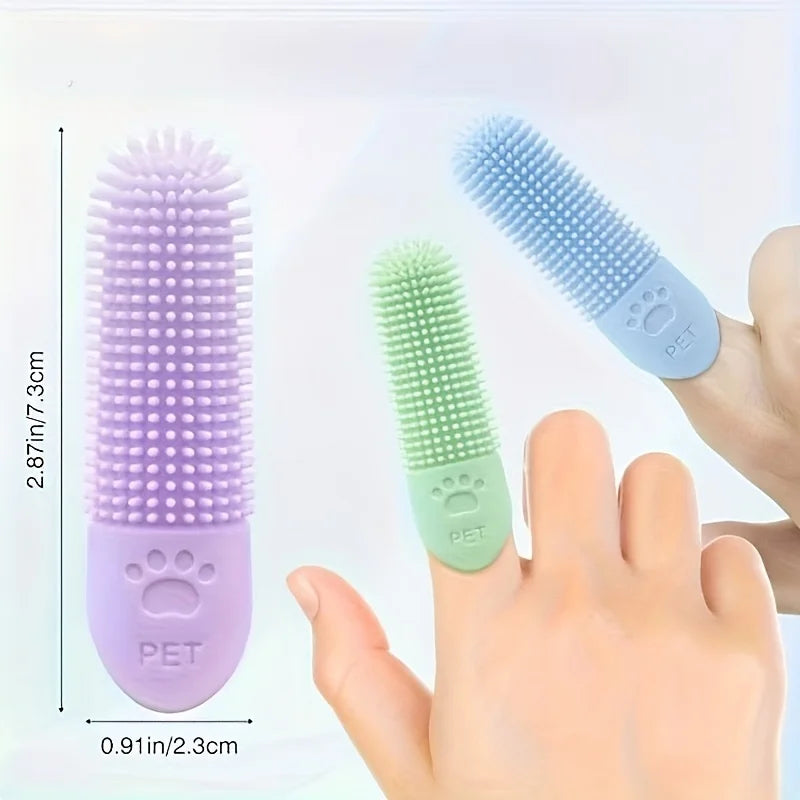 Picots souples en silicone de la brosse à doigt pour chien