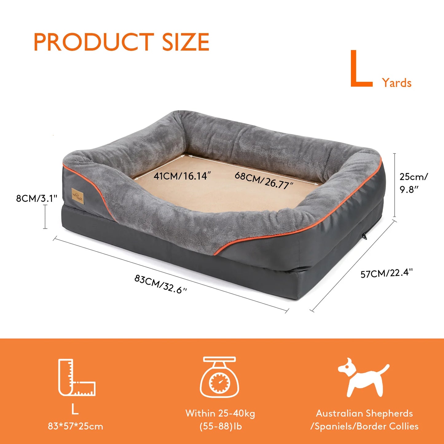 Lit pour chien anti-allergie vu de dessus